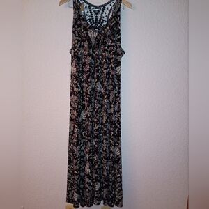 Floral Crochet Black Floral Dress 18/20